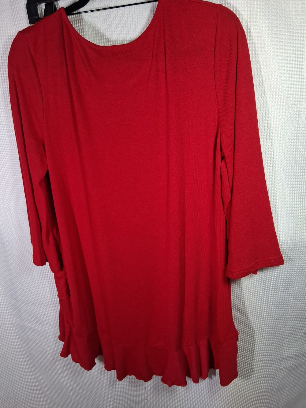 Suzanne Betro Red Layered Ruffle Hem Tunic - Picture 5 of 5